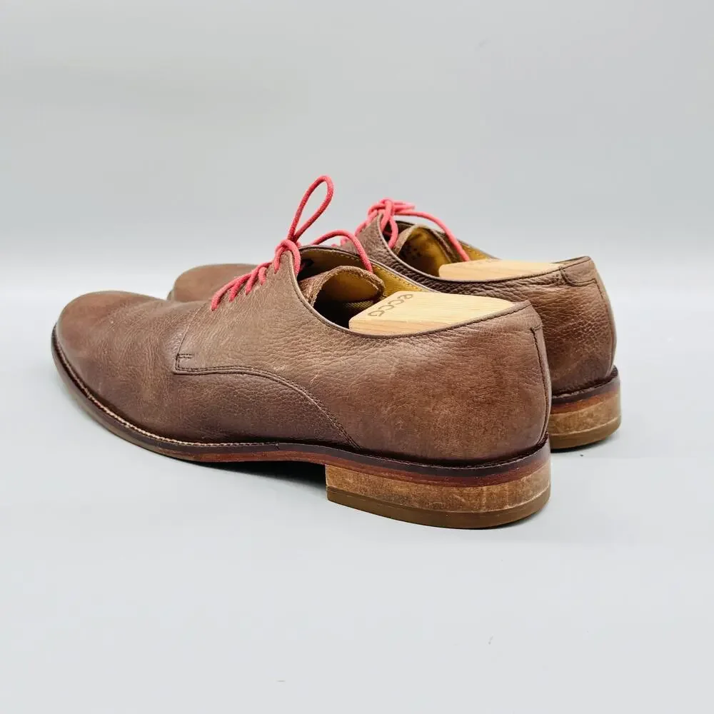 Cole Haan Shoes Mens 10 Brown Leather Derby Oxford Lace Up Dress Almond Toe